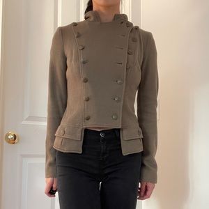 Free people green military jacket xs